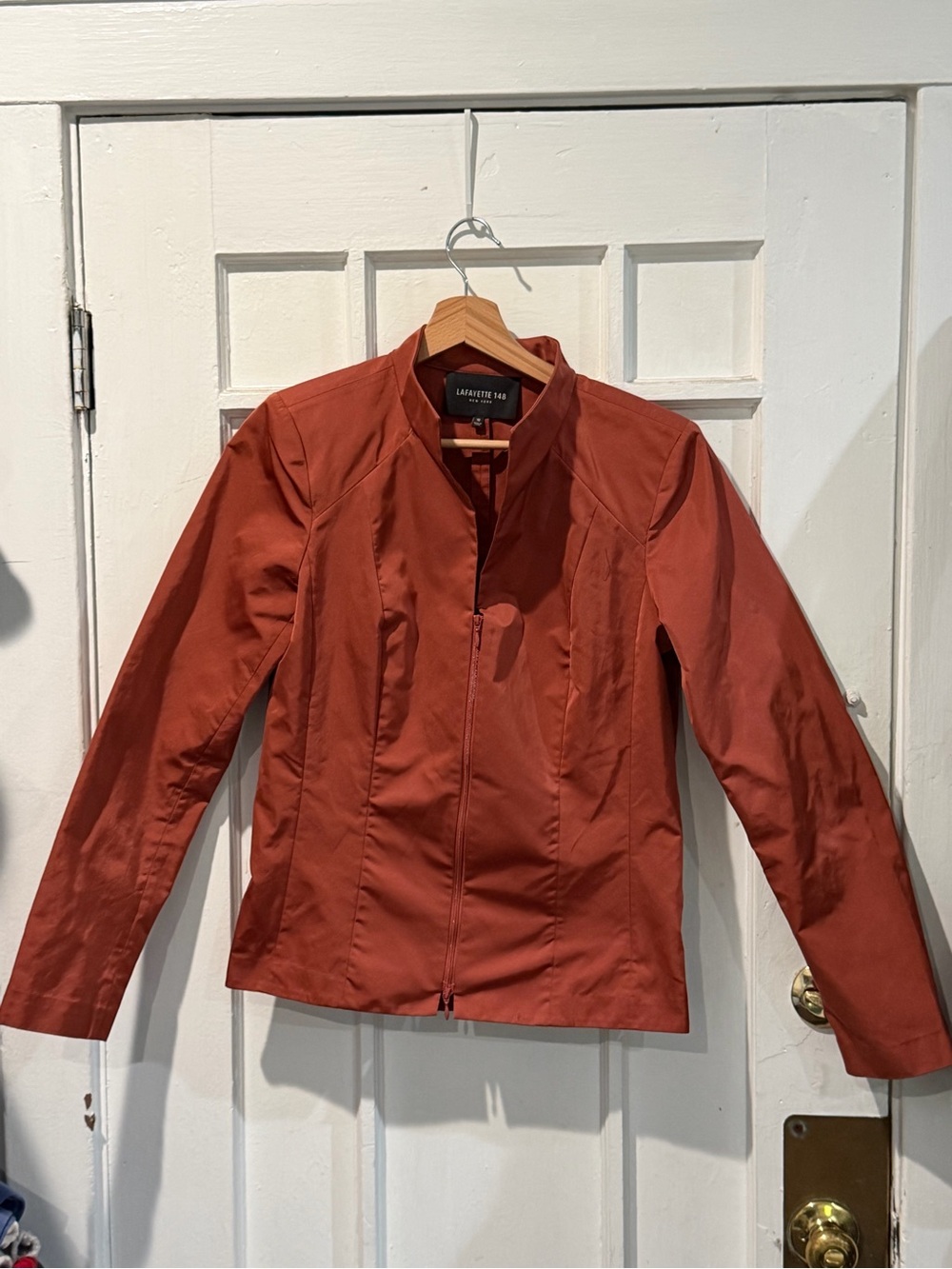 Lafayette 148 New York Women's Rust-Orange Zip Jacket